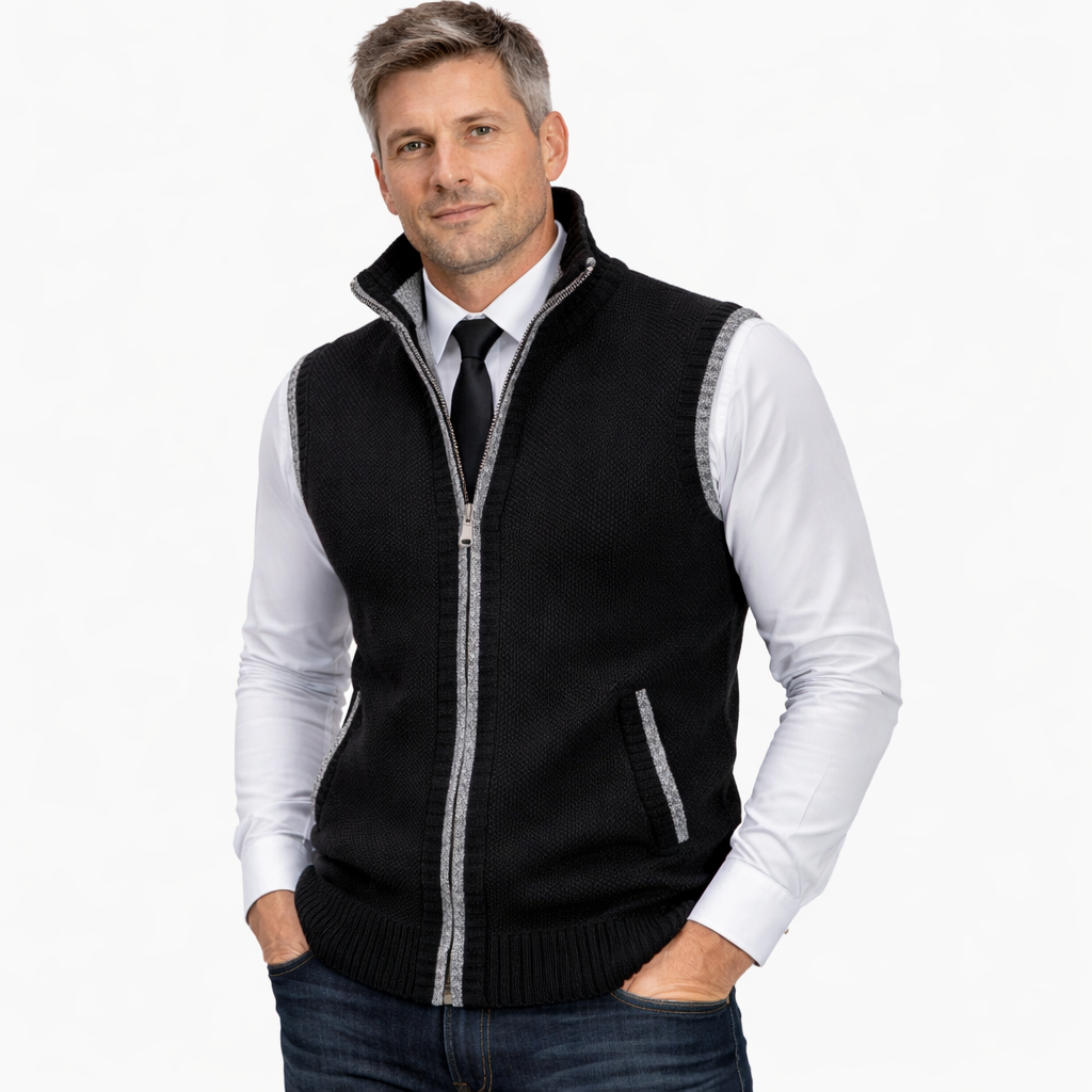 Levi | Chaleco de Tejido con Cierre Completo